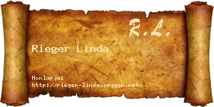Rieger Linda névjegykártya
